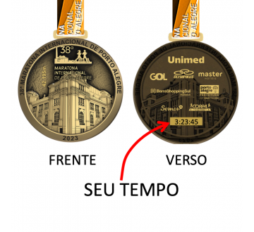 Gravação na medalha - Maratona de Porto Alegre 2023